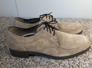 VTG Hush Puppies Gray Suede Shoes Mens 12 m Lace Up Moc Toe Oxfords USA.