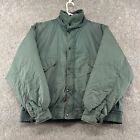 VINTAGE Down Jacket Mens L Green Puffer Duck Feather Ski Parka Full Zip Snap 90s