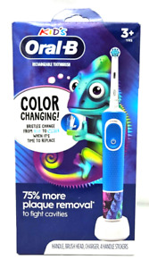 Oral-B Kids Color Changing Rechargeable Toothbrush Handle Brush Head Charger NEW