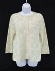 Lord & Taylor 2 Ply 100% Cashmere 3/4 Sleeve Cardigan Sweater Size L #K512