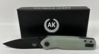 New ListingFACTORY 2nd Asher Knives Knife Co Spiro Fl S35VN Jade Black Blade G10 Handle