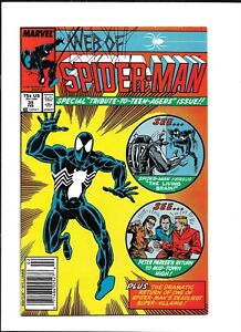 Web of Spider-Man #35 1985 Marvel Comics Bronze Age VF Beautiful Cover Tribute