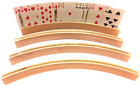 Wood Curved 4 Pcs Playing Card Holders Rack Hands Free Trays Organizer Free Ship