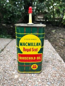 New ListingVintage Macmillan Royal Scot Household Oil Tin Can....High Grade!