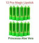 12 Pcs PRINCESSA Green Aloe Mood Lipstick Long Lasting Magic Color Lip Stick