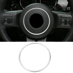 Silver Steering Wheel Center Trim Bigger For Jeep Wrangler Compass Patriot 2011+ (For: Jeep Wrangler JK)