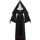 Women's Traditional Black Nun Dress Halloween Party Cosplay Adult Nun Costume