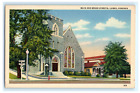 Postcard VA Luray Virginia Street View Main & Broad Methodist Church & Bank