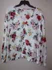 new w tags CANDIE'S PLUS SIZE 3X WHITE FLORAL V-NECK LONG SLEEVE