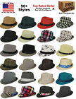 Men Women Fedora Hat Trilby Cuban Style Upturn Short Brim Cap Hat Panama