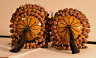 Wooden Maracas Shekere Beautifully Beaded with Monkey Carvings: Percussion Med.