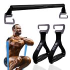 Resistance Band Exercise Bar with Metal Handles Large Hook Deadlift Workout