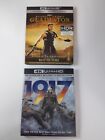 1917 & Gladiator HDR (4k Ultra HD Only) lot of 2 Action EUC w/ SLIPS & FREESHIP