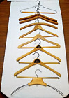 Vintage wooden hangers, unique lot of 9 pcs. most with commerical advertising