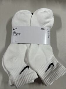 Nike Everyday Cotton Cushioned Ankle Socks Sz L 8-12 W 10-13 6 Pairs Sx7669-100