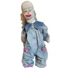 Wierd Handmade Doll Strange Vintage Clown Creepy Horror Antique Cloth Baby Doll