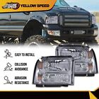 Fit For 99-04 Ford F250 F350 Super Duty Smoke Excursion Conversion Headlights (For: 2002 Ford F-350 Super Duty Lariat 7.3L)