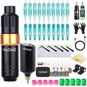 Wireless Tattoo Pen Machine Complet Kit with 1200mAh Power Supply 20Pcs Needles