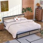Twin/Full/Queen Size Metal Bed Frame with Headboard Metal Slats Platform Support