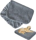 Waterproof Dog Bed Covers Plush Replacement Dog Pet Bed Mattress Cover Gray