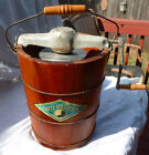 Vintage Ice Cream Freezer by White Mountain Hand Crank 4 Qt Natural Wood