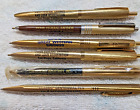 Lot Of 6 Vintage Ballpoint Pens - Banking & Pen Co. Advertising (1 NEW)