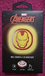 Marvel Avengers Ironman Wall Charger & Nightlight USB-A Port New
