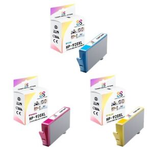 3PK TRS 920XL CMY HY Compatible for HP OfficeJet 6000 6500 6500a Ink Cartridge