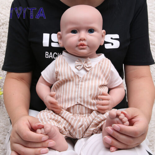 IVITA 20'' Silicone Reborn Baby Doll Boy Floppy Silicone Doll Chubby Baby Doll