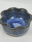New ListingHandmade Art Pottery Glazed Pinch Pottery Stoneware Bowl Blue Artist Signed 2016