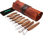 Bsort Wood Whittling Kit with leather Roll Wood Carving Tools Kit 6 pcs
