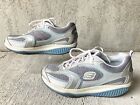 Skechers Womens Silver & Turquoise Breathable Shape Up Toning Walking Shoes Sz 8