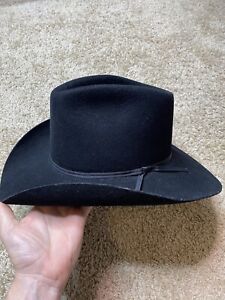 Stetson Stallion Felt Ravin Cowboy Hat Western Size 6 7/8 Black