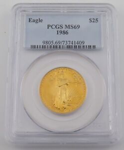 1986 $25 American Gold Eagle 1/2 Oz - PCGS MS69 - 73741409