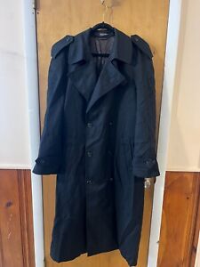 Vintage Brothers Menswear Inc Men's 100% Wool Long Black Trench Coat 38R