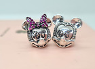 Two Authentic Pandora Disney Shimmering Mickey  and Minnie Mouse Clips 2 Charms