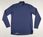Under Armour Fitted ColdGear Shirt Mens Large Blue Long Sleeve FLAW