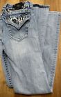 Miss Me Jeans Womens Size 28 Blue Bootcut Light Wash Whiskers Studded JP6063B2