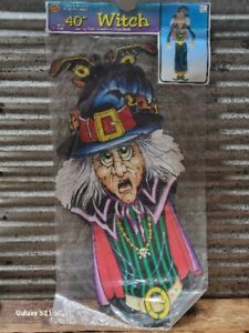 Vintage 1988 Halloween Beistle Diecut Witch Jointed Paper Decoration  40