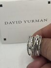 Ring Sterling Silver 925  David Yurman Double X Crossover with Diamonds Size 7