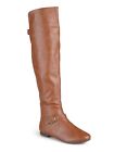 JOURNEE COLLECTION Womens Brown Padded Loft Round Toe Zip-Up Riding Boot 8 M