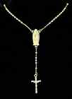 Collar de rosario chapado en Oro 14k para Hombres y Mujeres Cadena religiosa 24
