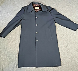 VINTAGE LONDON FOG Maincoats Navy Men's Trench Coat Size 42 Long Made in USA