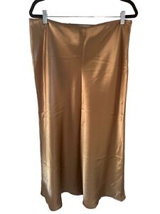 Lauren Ralph Lauren Skirt Womens Size 14  100% Silk Maxi A-Line Boho Slip Skirt