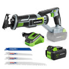 WORKPRO Cordless Reciprocating Saw 20 V 4.0 Ah Battery & Charger & 4 Saw Blade