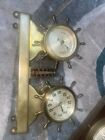 Waterbury “Commodore” 8 Day Jeweled Ship Wheel Desk Clock Barometer Thermometer