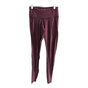 Lululemon Size 4 High Rise Leggings Maroon Compression Pull On Activewear