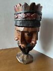 Wooden Guatemala Perpetual Six Face Vase Hand Carved 6 Sided King Crown
