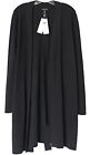 Eileen Fisher NWT Black Luxe Merino Stretch Long Cardigan w Option Belt XL $378