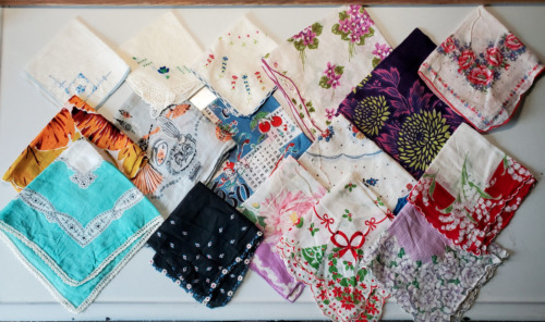 Mixed Lot of 16 Vintage Hankies Hankercheif Minor Imperfections for Crafts
